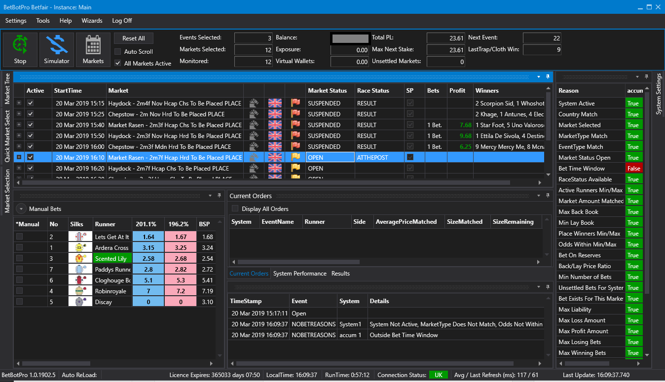 BetBotPro Automated Betfair Betting Software – Live Profit Tracking
